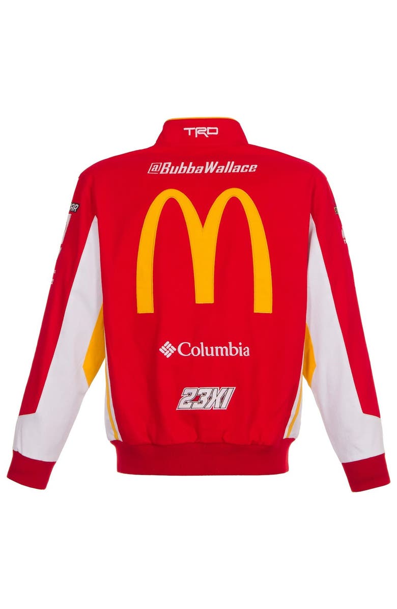 JH DESIGN Men's JH Design Red Bubba Wallace McDonald's Twill Driver Uniform Full-Snap Jacket, Alternate, color, 