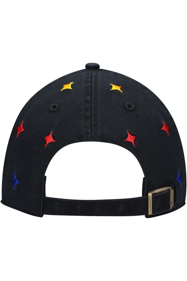Women's '47 Black Pittsburgh Steelers Multi Confetti Clean Up Adjustable Hat, Alternate, color, Black