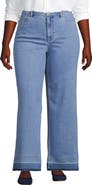 Lands' End Plus Size Recycled High Rise Wide Leg Denim Jeans