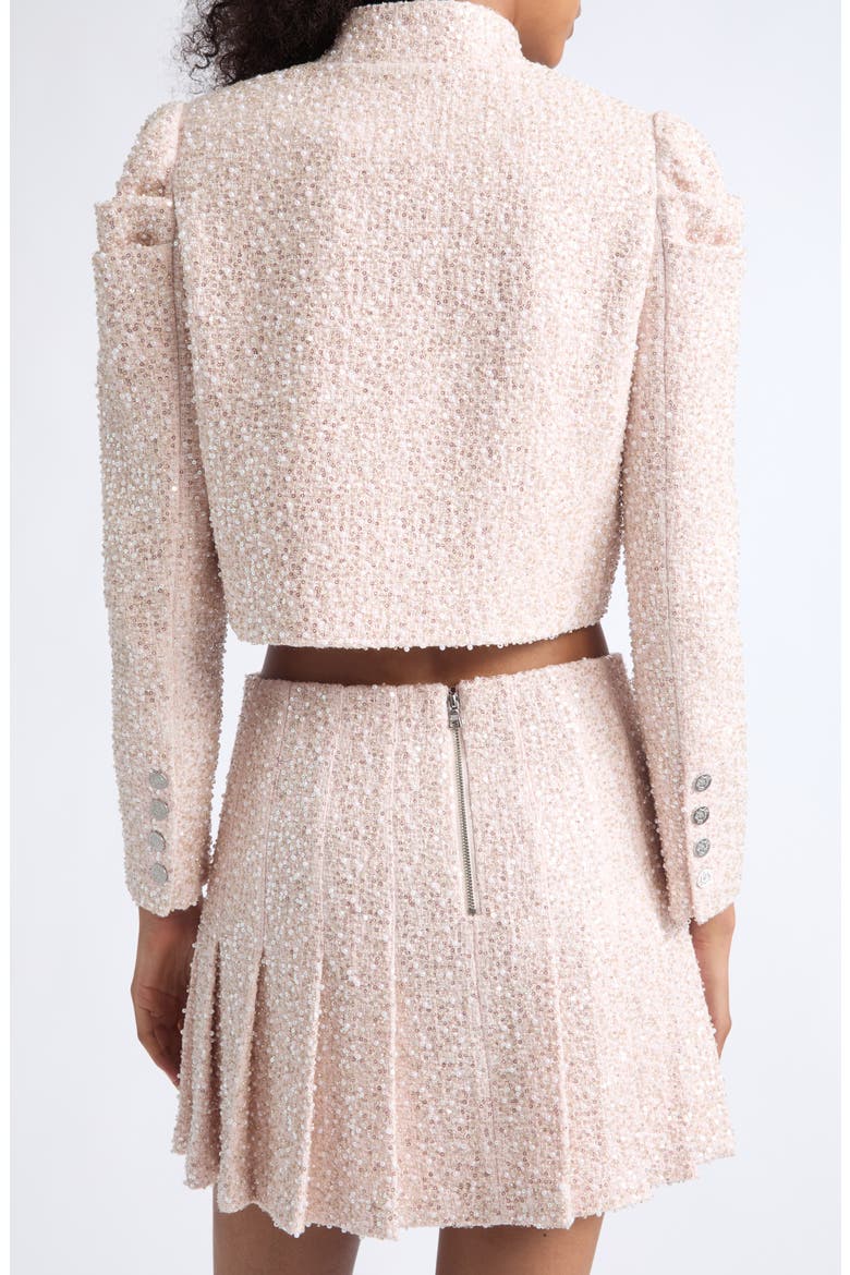 Ilaria Embellished Tweed Cropped Jacket, Alternate, color, BLUSH