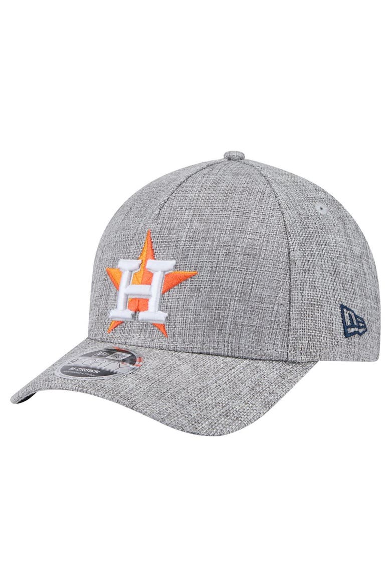 Men's New Era Gray Houston Astros Cotton Weave M-Crown A-Frame 9FORTY Adjustable Hat, Main, color, Gray