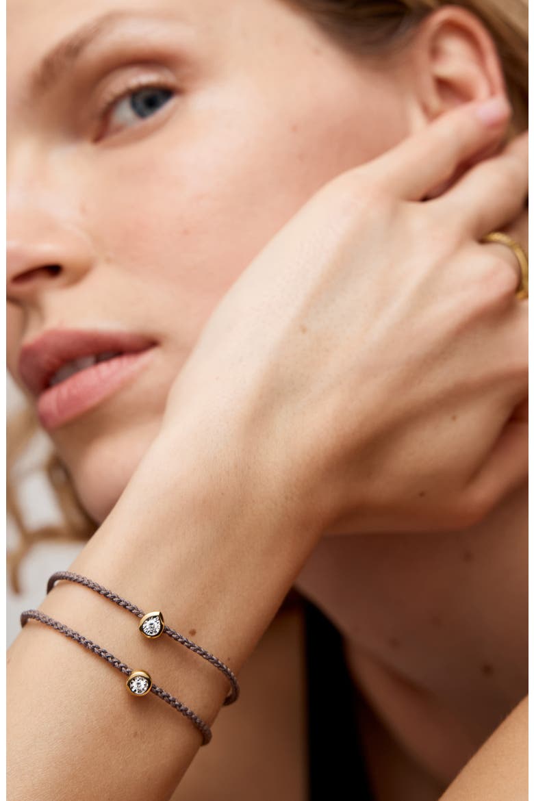 Pear Cut Lab Grown Diamond Cord Bracelet, Alternate, color, GOLD VERMEIL