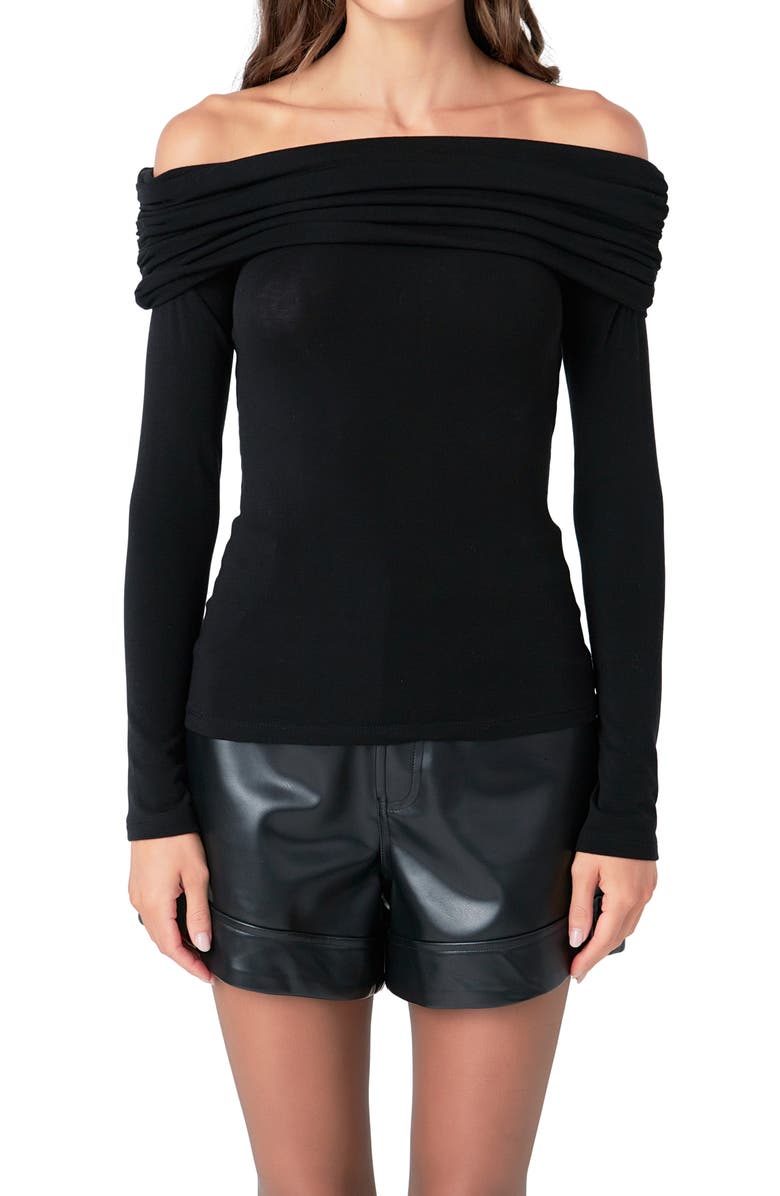 Grey Lab Off the Shoulder Ruched Top, Alternate, color, 