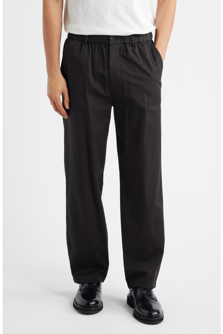 Relaxed Cotton Pants, Main, color, WASHED BLACK