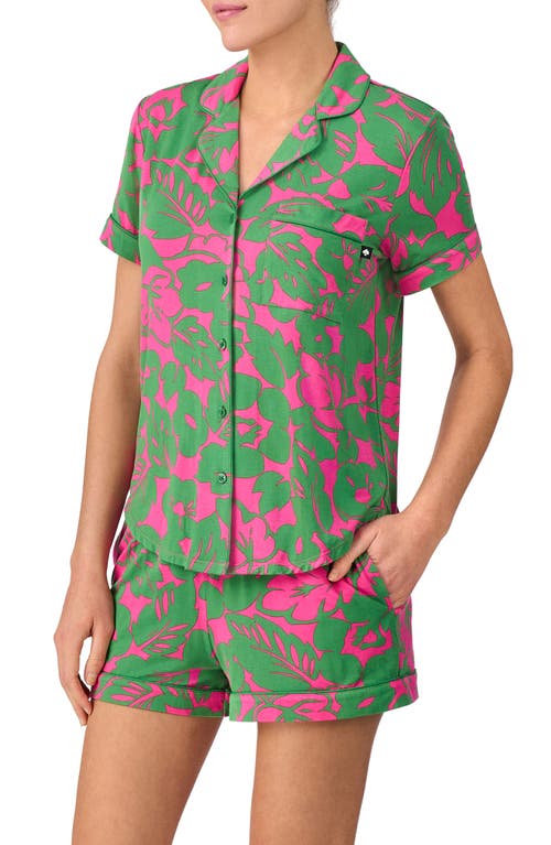 Kate Spade New York Print Short Pajamas In Green