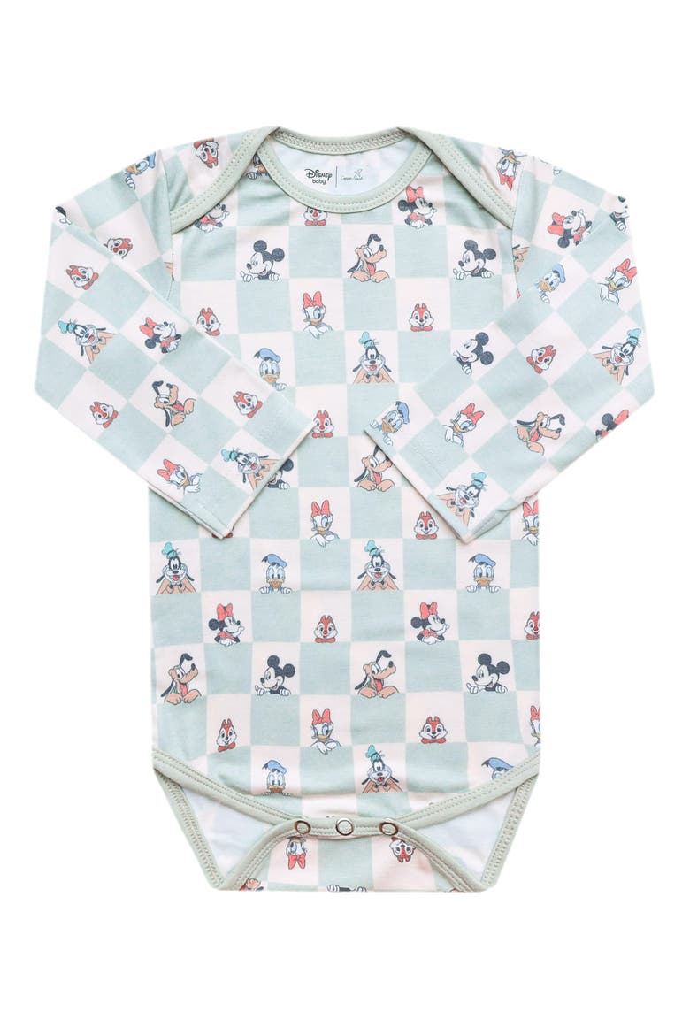 Mickey Mouse & Friends Print Long Sleeve Bodysuit, Main, color, MICKEY MOUSE FRIENDS
