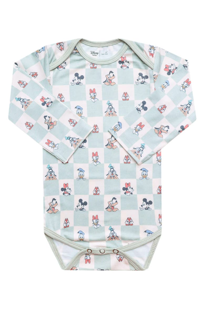 Copper Pearl Mickey Mouse & Friends Print Long Sleeve Bodysuit, Main, color, Mickey Mouse Friends