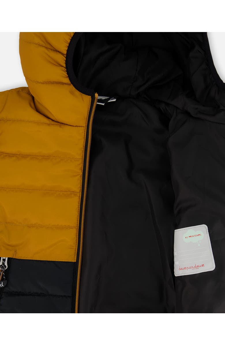 Deux par Deux Little Boy's Colorblock Quilted Mid-Season Jacket Brown And Black, Alternate, color, 