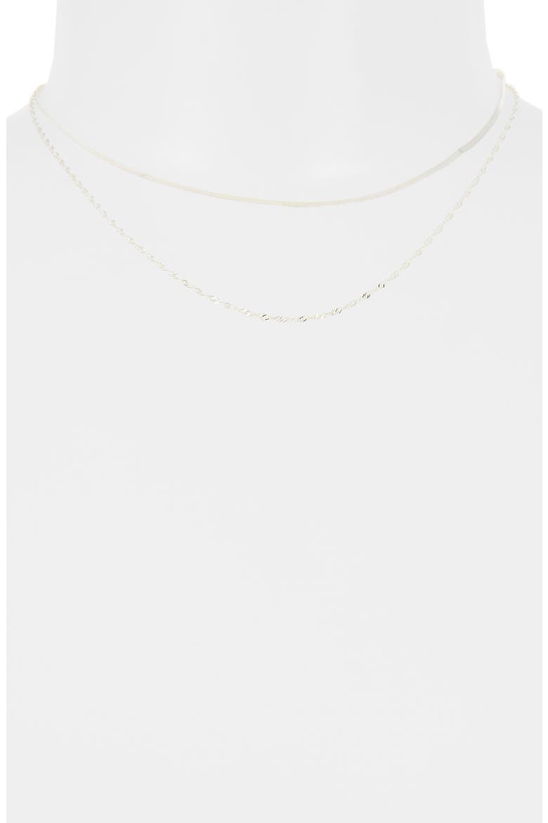 Herringbone Layered Necklace, Alternate, color, SILVER
