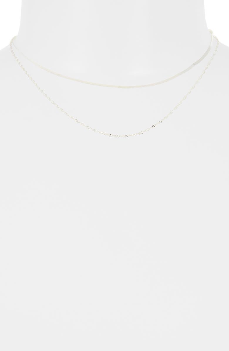 Argento Vivo Sterling Silver Herringbone Layered Necklace, Alternate, color, Silver