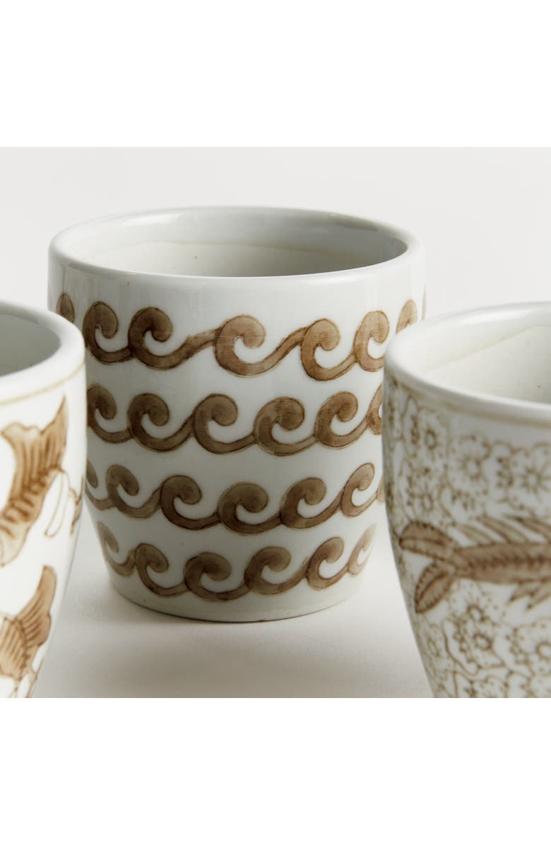 Napa Home & Garden Brown & White Ceramic Province Mini Flower Pots, Set of 6, Alternate, color, Brown