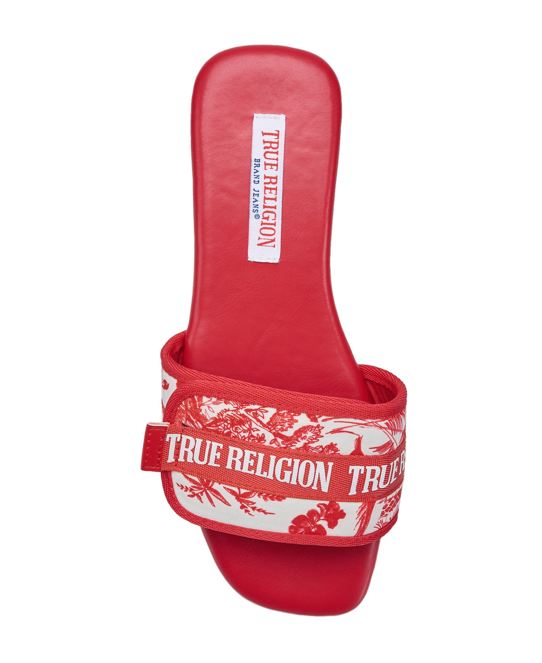 True Religion Missy Logo Adjustable Sandal, Alternate, color, Red