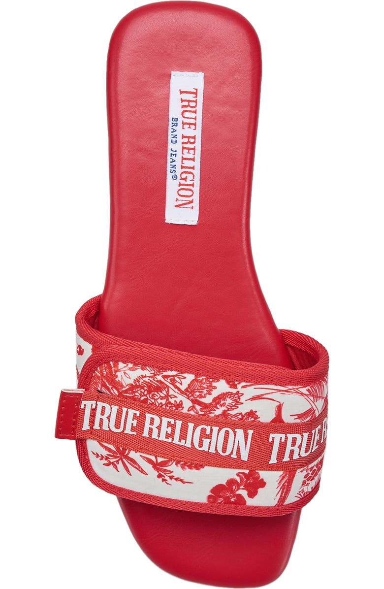 True Religion Missy Logo Adjustable Sandal, Alternate, color, Red