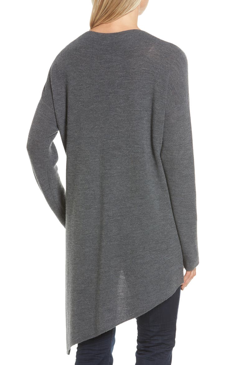 Asymmetrical Merino Wool Pullover, Alternate, color, ASH