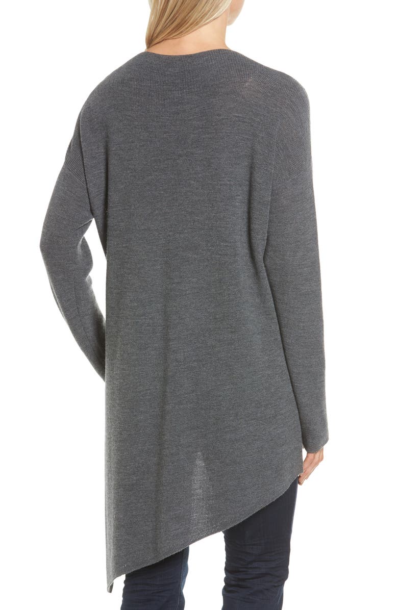 Eileen Fisher Asymmetrical Merino Wool Pullover, Alternate, color, 