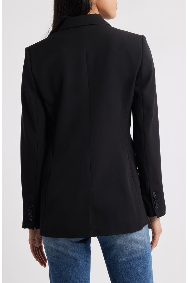 Single Button Relaxed Blazer, Alternate, color, RICH BLACK