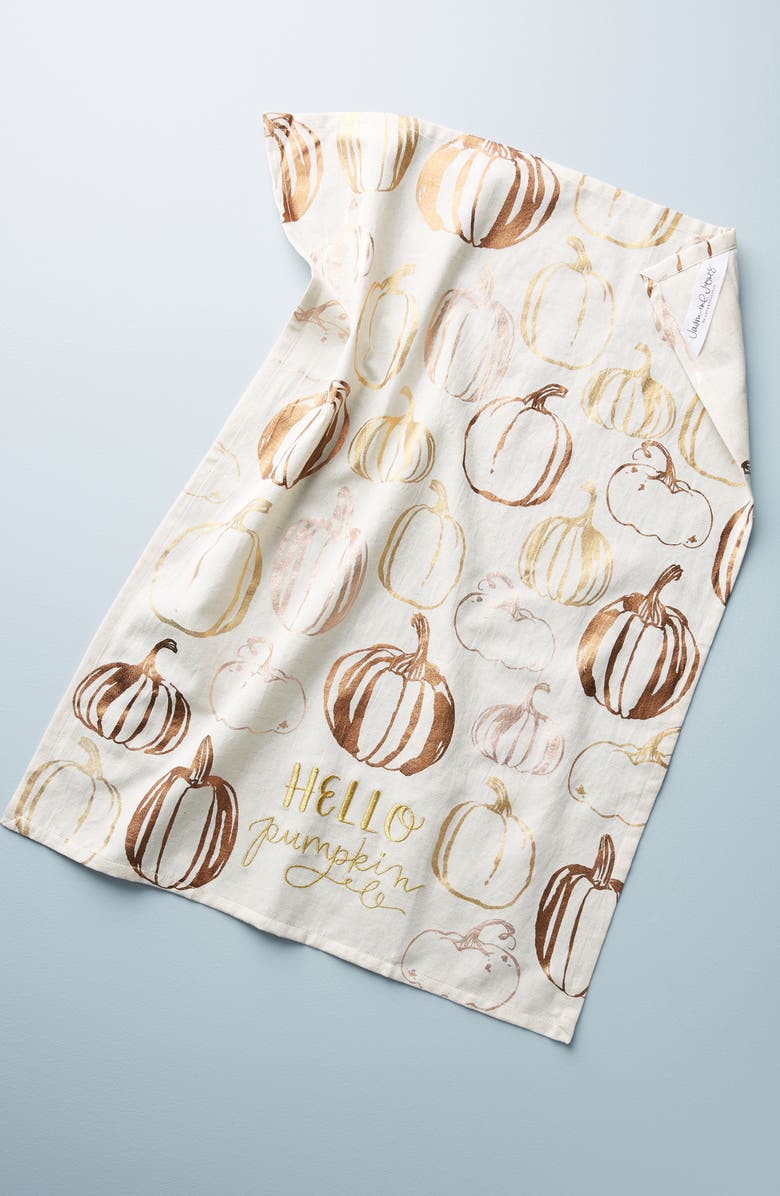 Anthropologie Home Anthropologie Jasmine Jones Pumpkin Dishtowel, Main, color, 
