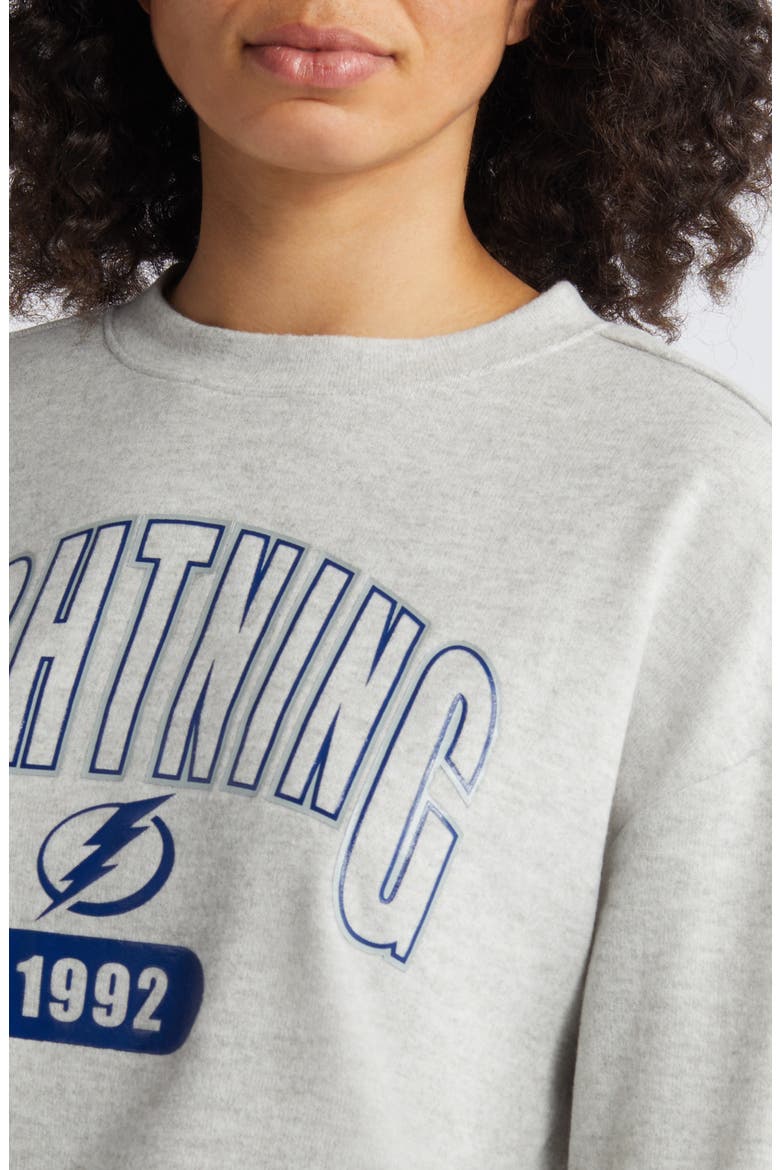 Women's WEAR by Erin Andrews Heather Gray Tampa Bay Lightning Knit Long Sleeve Tri-Blend T-Shirt & Pants Sleep Set, Alternate, color, Heather Gray