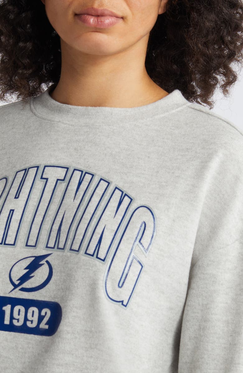 WEAR by Erin Andrews Women's WEAR by Erin Andrews Heather Gray Tampa Bay Lightning Knit Long Sleeve Tri-Blend T-Shirt & Pants Sleep Set, Alternate, color, Heather Gray