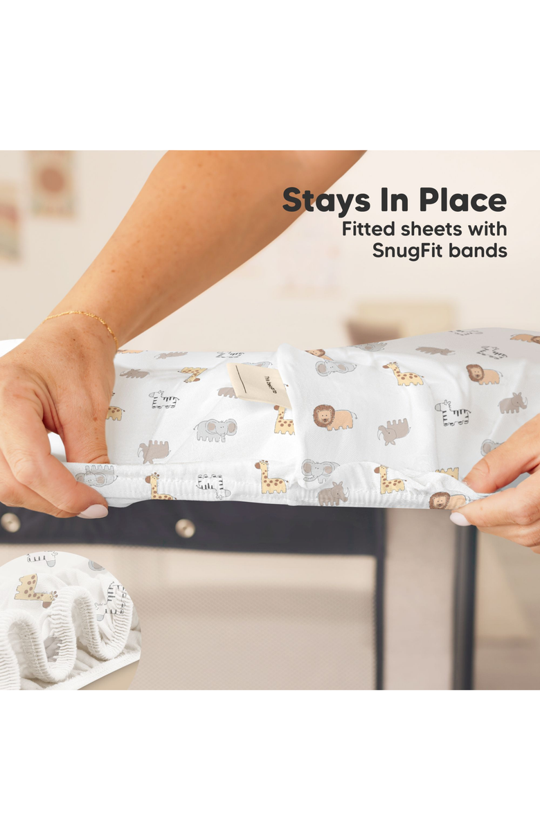 KeaBabies 2-Pack Soothe [Protect+] Waterproof Mini Crib Sheets, Alternate, color, Keasafari