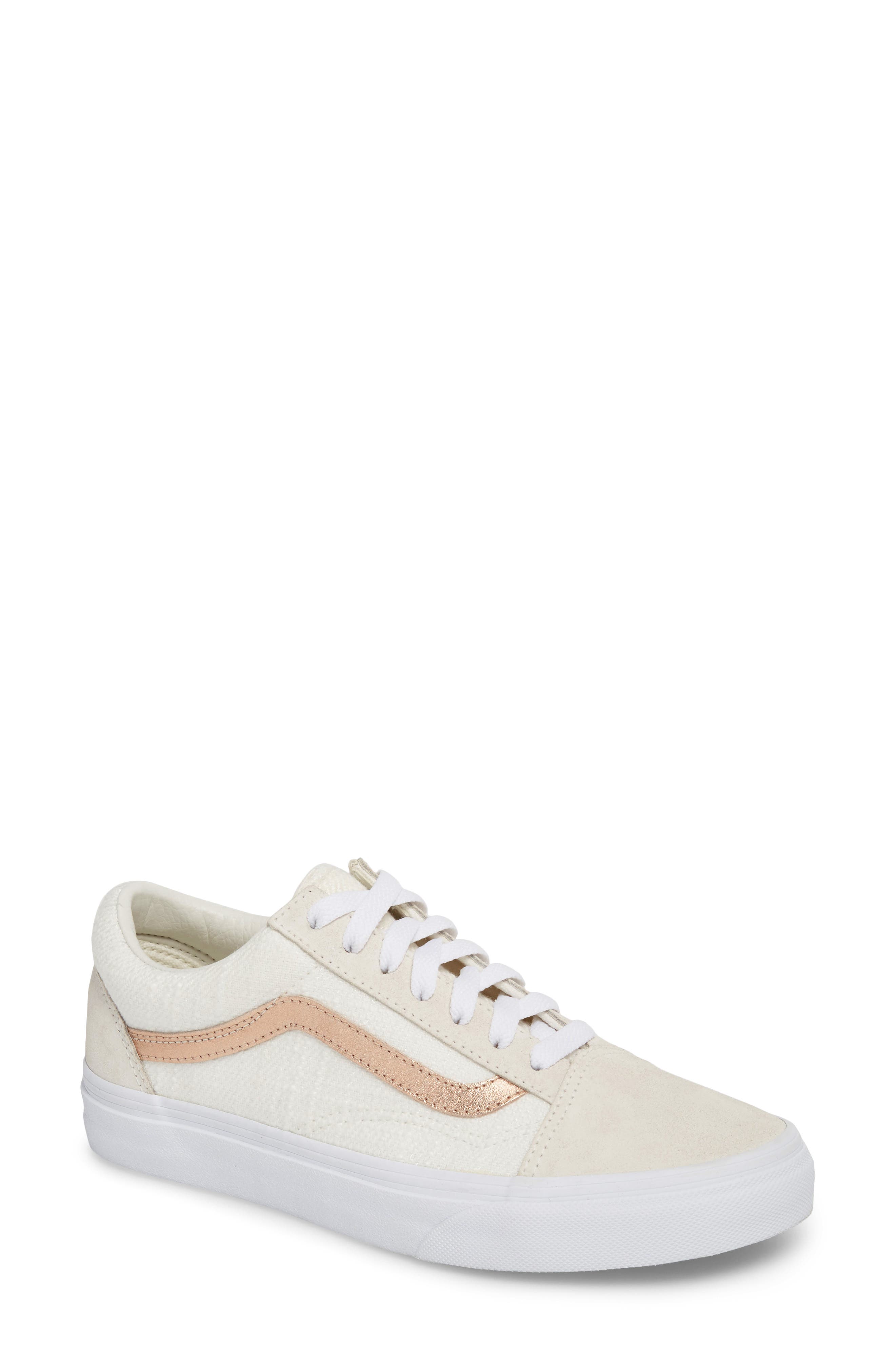 Old Skool Sneaker, Main, color, BLANC DE BLANC/ ROSE GOLD