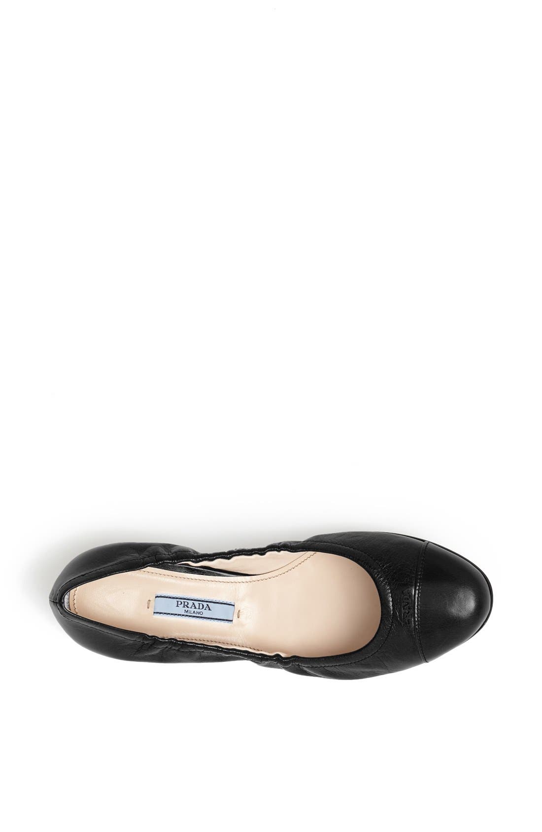 Prada 'Logo' Ballet Flat, Alternate, color, 
