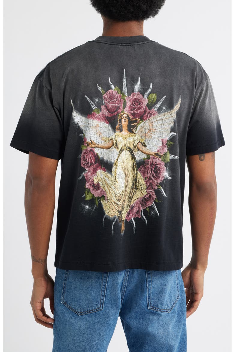 Graphic Rose Garden T-Shirt, Alternate, color, BLACK