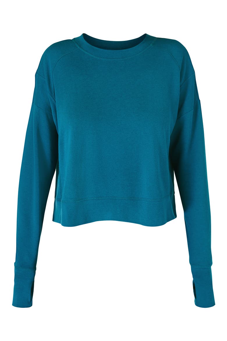 After Class Crop Sweatshirt, Alternate, color, CABIN BLUE