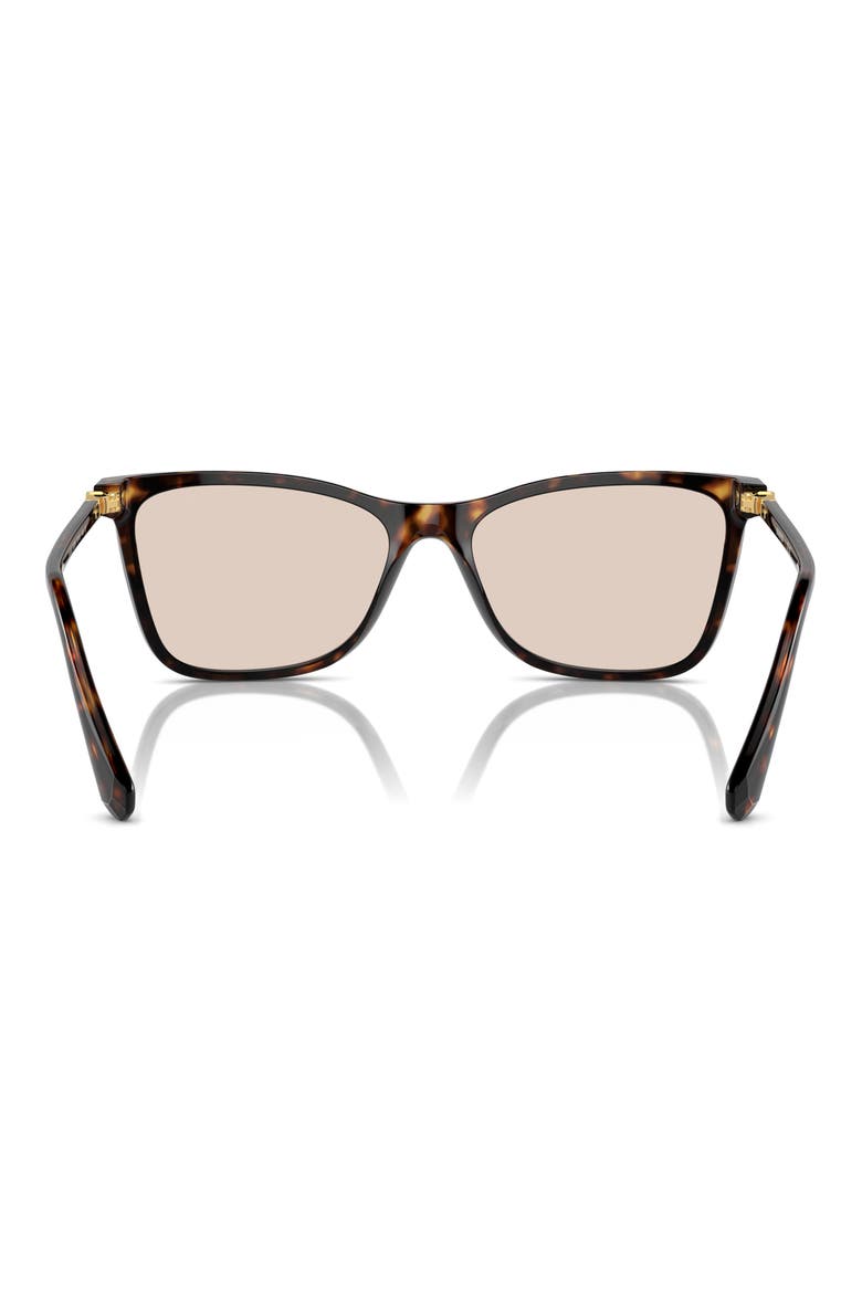 55mm Polarized Rectangle Sunglasses, Alternate, color, DK HAVANA