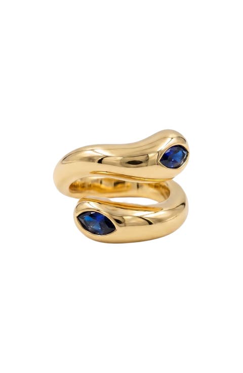 Blue The Twisted Stone Pinky Ring