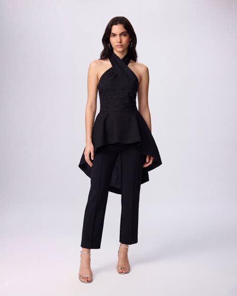 Echo Hi-Low Pearly Halter Shirting Top