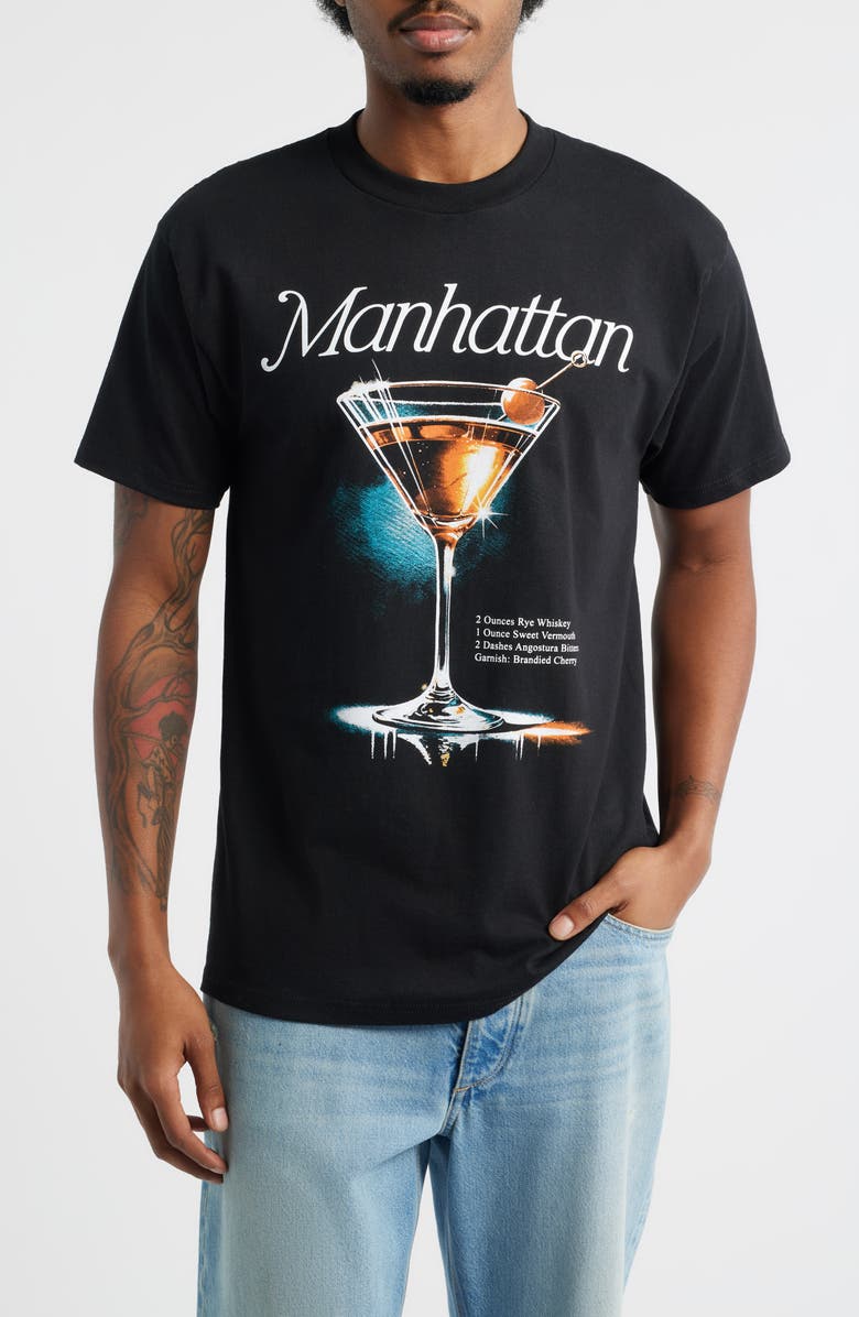 Club Vintage Manhattan T-Shirt, Main, color, Black