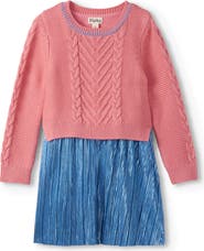 Hatley Kids' Mixed Media Long Sleeve Dress
