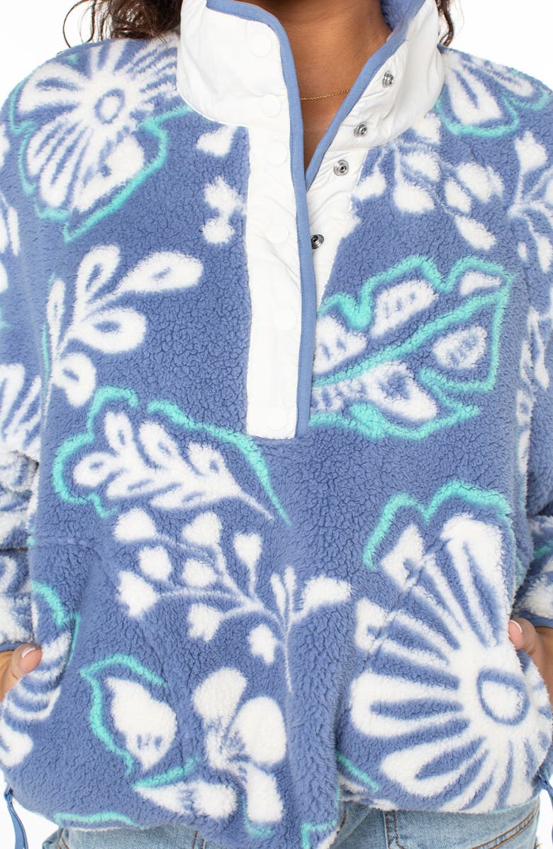 Roxy Kipsie Floral Fleece Pullover, Alternate, color, Infinity B