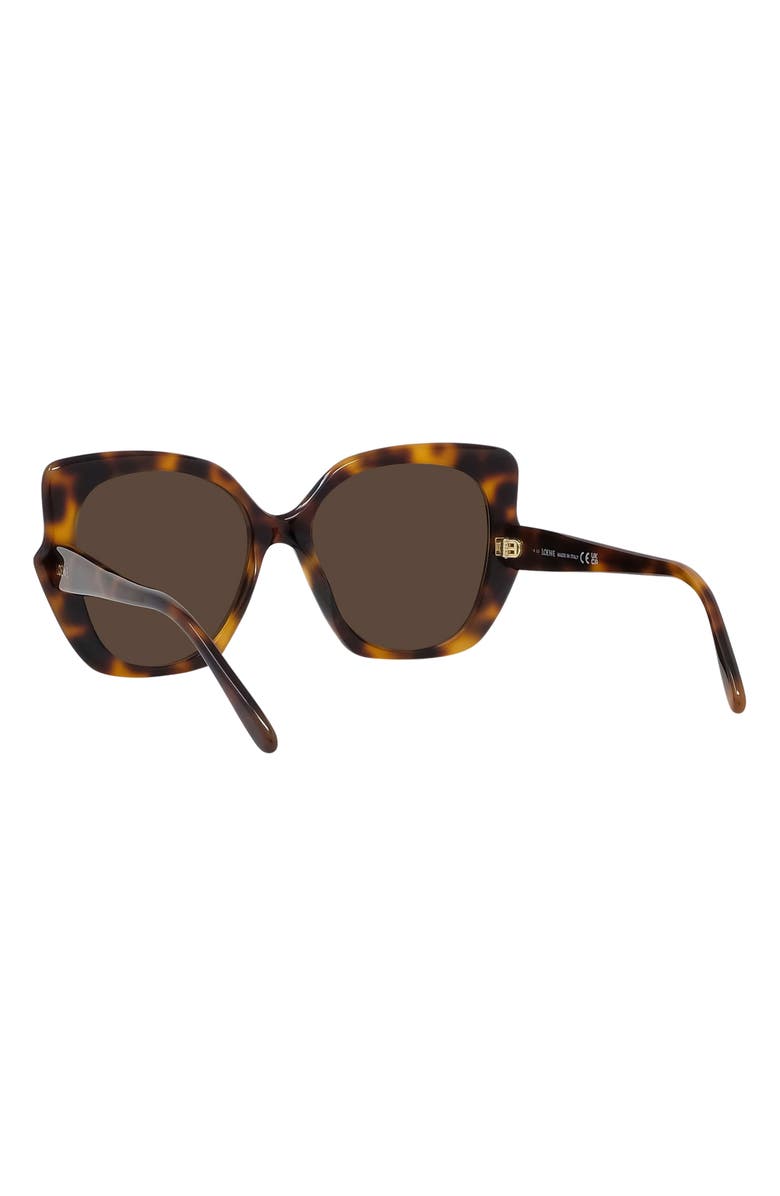 Loewe Thin 55mm Geometric Sunglasses, Alternate, color, Dark Havana / Brown