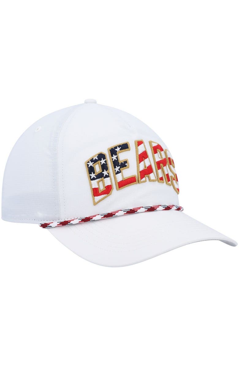'47 Men's '47 White Chicago Bears Hitch Stars and Stripes Trucker Adjustable Hat, Alternate, color,