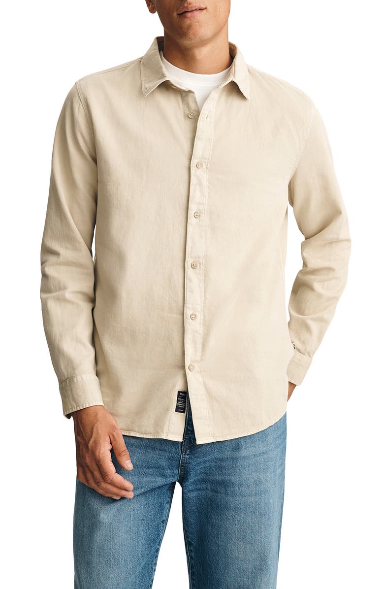 Mavi Jeans Cotton & Linen Button-Up Shirt, Main, color, Peyote