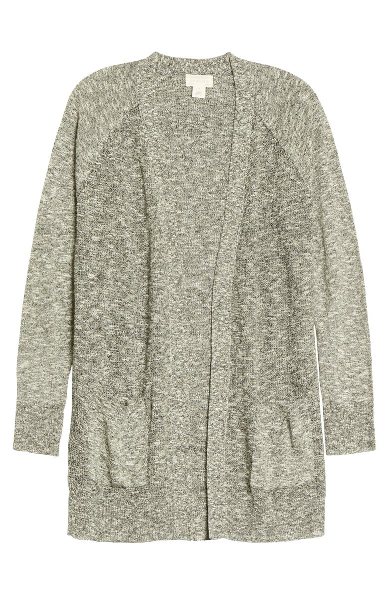 Caslon<sup>®</sup> Linen Blend Open Front Cardigan, Alternate, color,