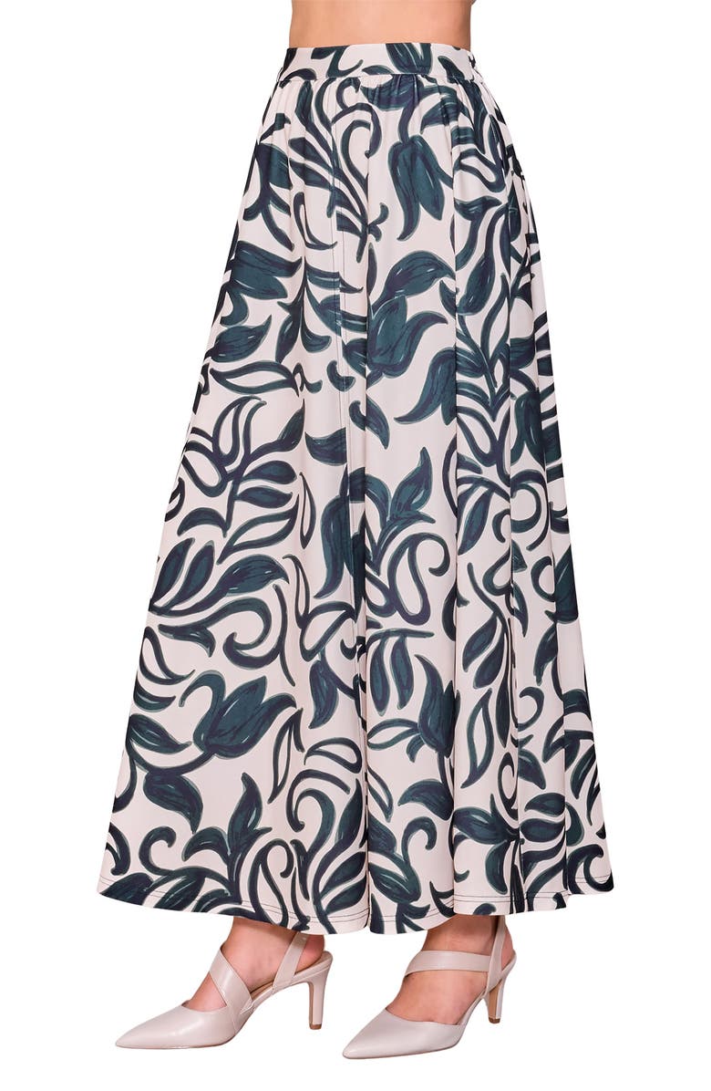 MELLODAY Techno Crepe Maxi Skirt, Alternate, color, Ivory Navy