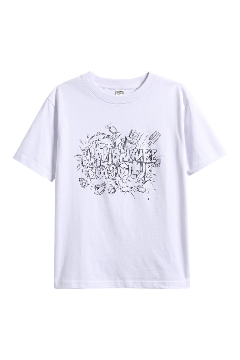 Kids' Explosion Logo Cotton Graphic T-Shirt, Main, color, WHITE