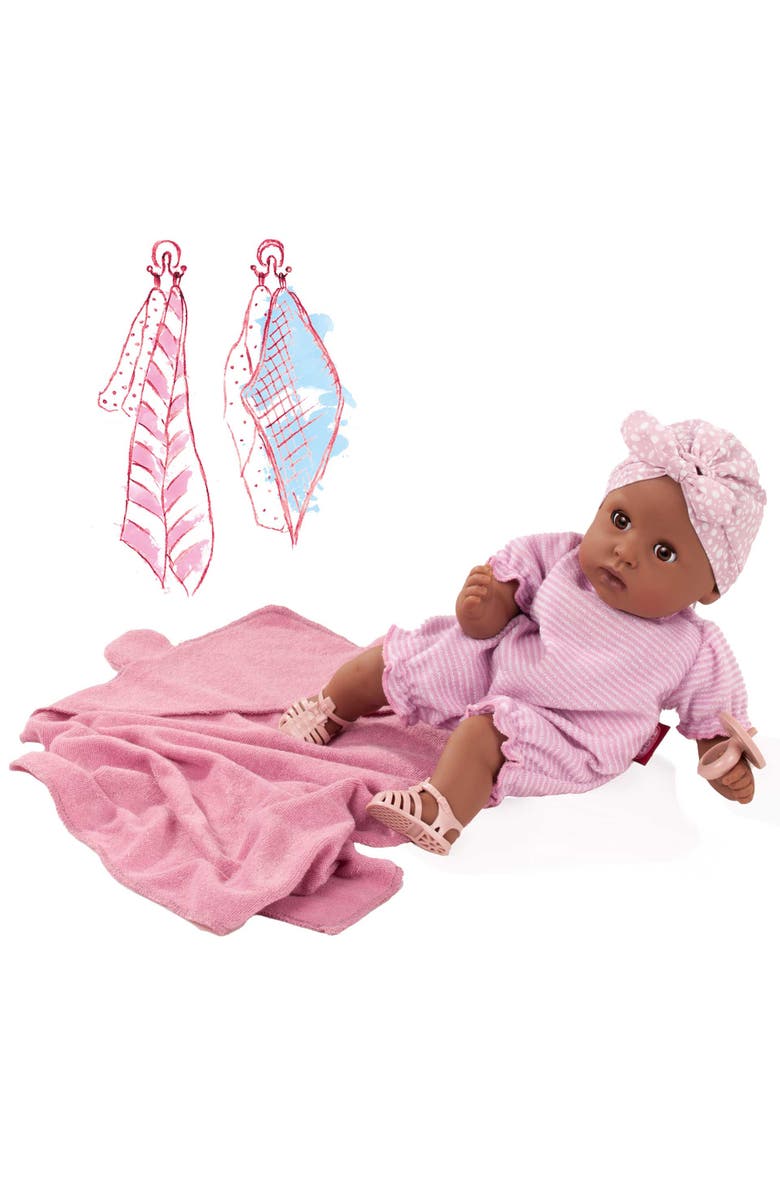 Gotz Aquini 13" Soft Cloth Bath Baby Doll, Alternate, color, Multicolored