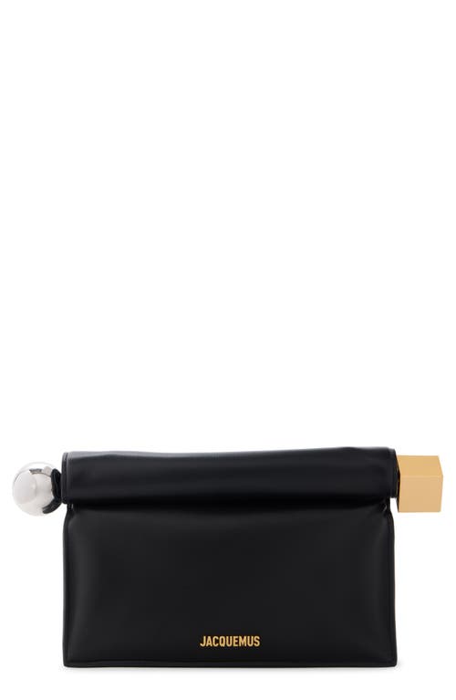 Jacquemus Black La Pochette Rond Carr Clutch In Black