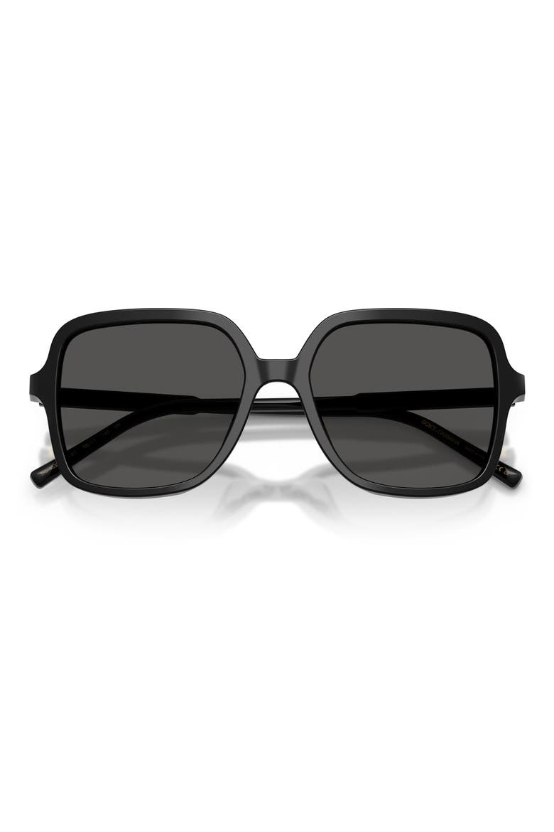 55mm Square Sunglasses, Alternate, color, BLACK / DARK GREY