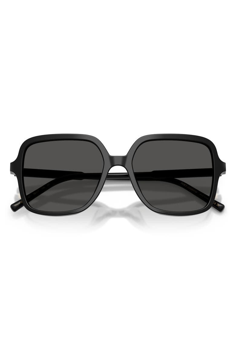 Dolce&Gabbana 55mm Square Sunglasses, Alternate, color, Black / Dark Grey