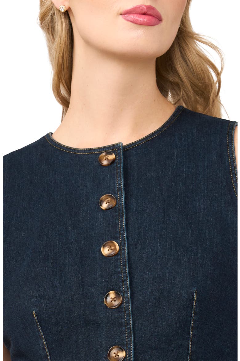 Gia Button Vest, Alternate, color, ESTATE BLUE