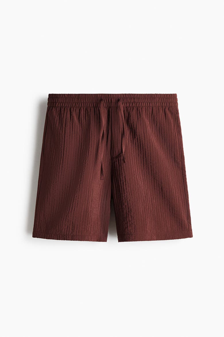 Relaxed Fit Textured Shorts, Main, color, Burgundy