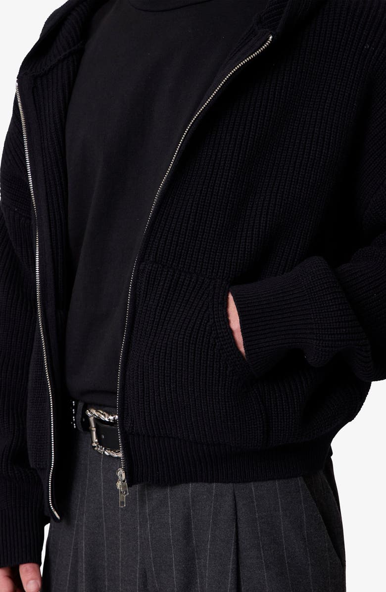 mnml Hooded Zip Cardigan, Alternate, color, Black