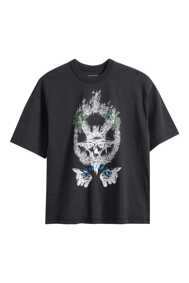 Palm Ripper Graphic T-Shirt, Alternate, color, WASHED BLACK
