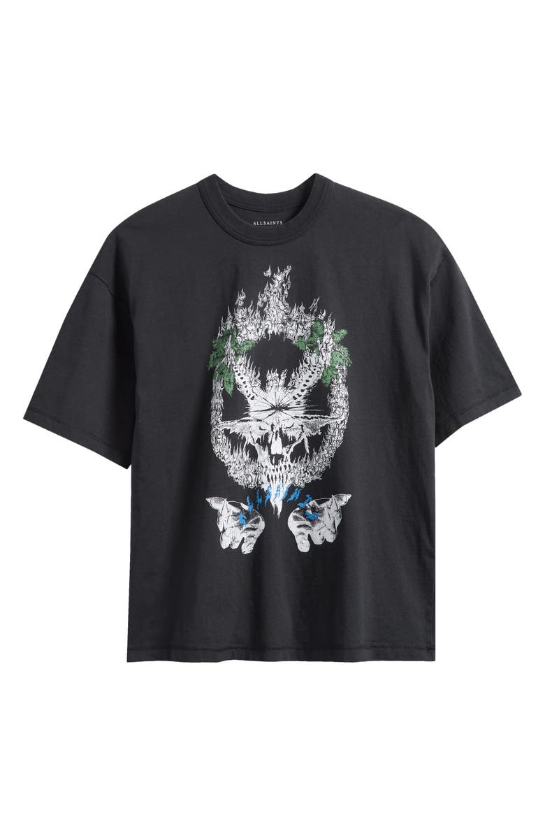 AllSaints Palm Ripper Graphic T-Shirt, Alternate, color, Washed Black