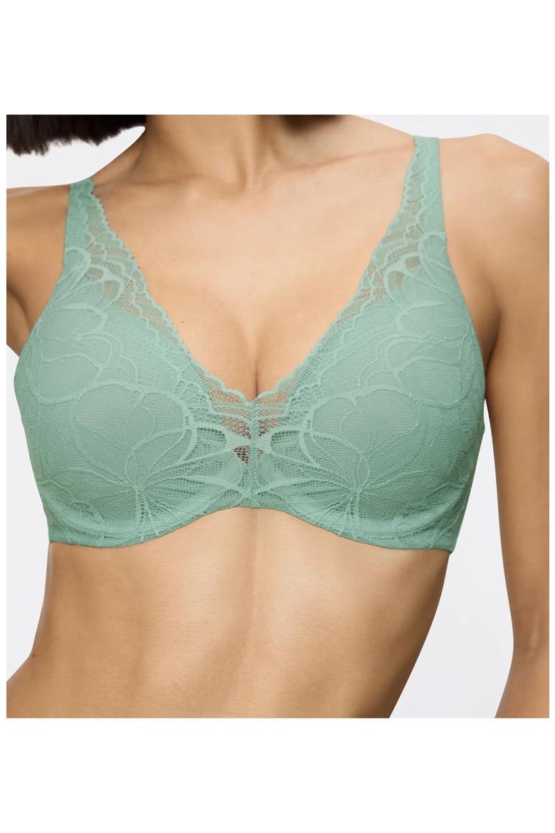 Body MakeUp Illusion Lace Demi Bra, Alternate, color, MISTY TURQUOISE